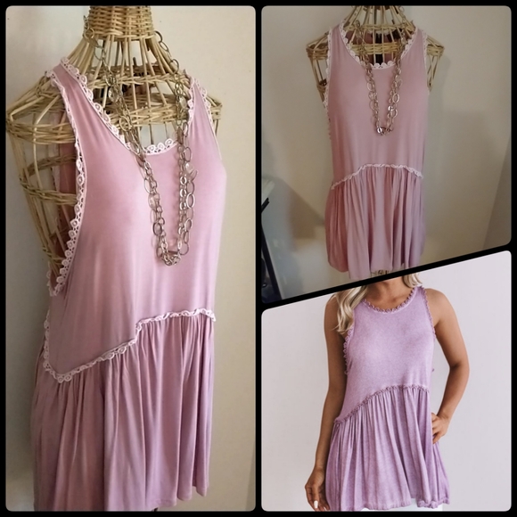 POL Tops - Top Tunic Swing Style free flowing Tunic Racer Back Zip